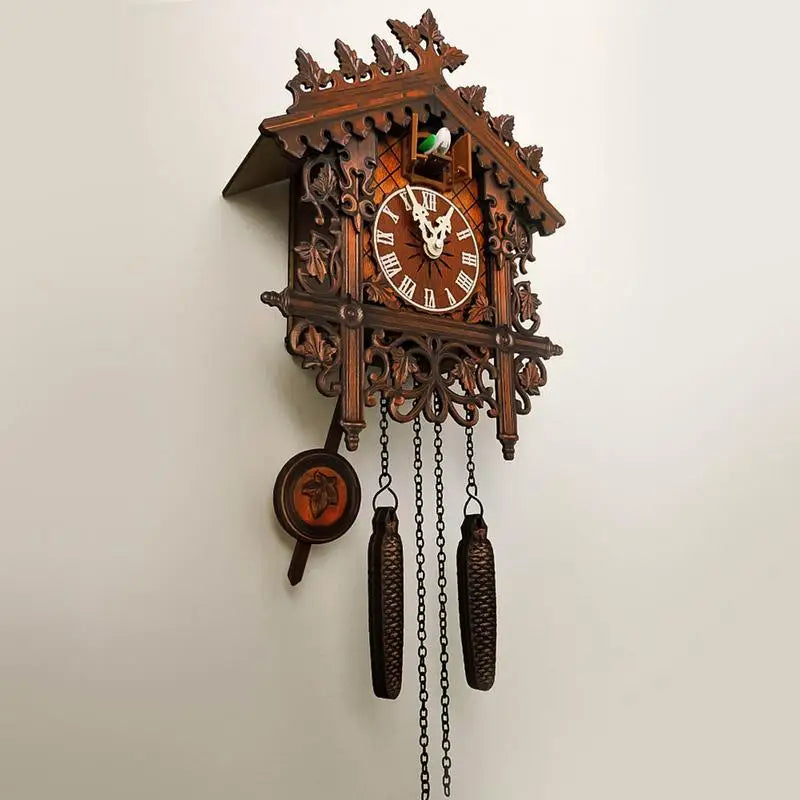 Cuckoo Clock Traditional Wooden Handcrafted Bird Wall