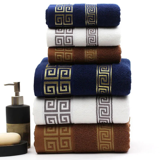 3 Luxury Pieces Bath Towels Set 100% Cotton