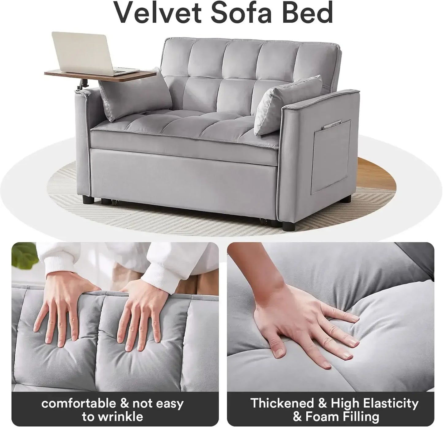 3 in 1 Convertible Sleeper Sofa Bed