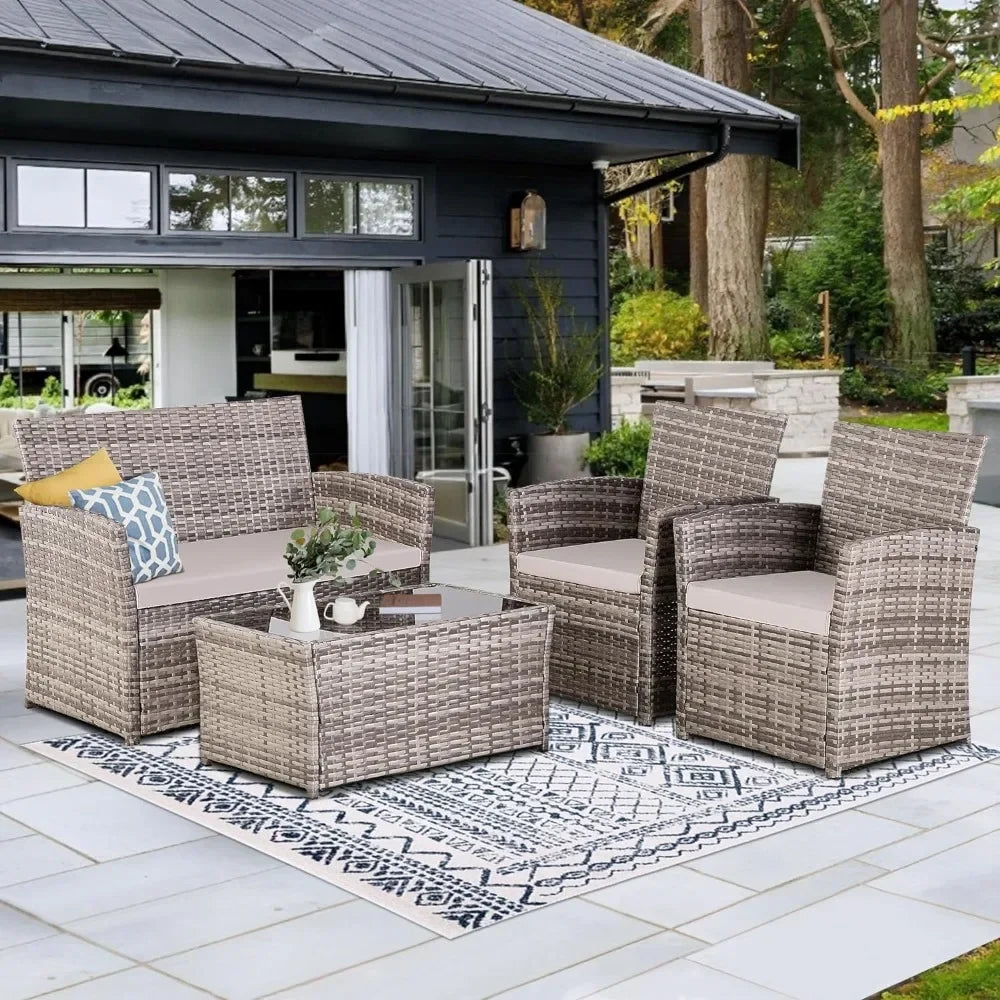 4 Piece Patio Furniture Set