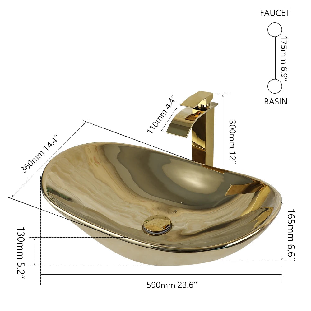 Luxury Stainless Steel Gold Sink