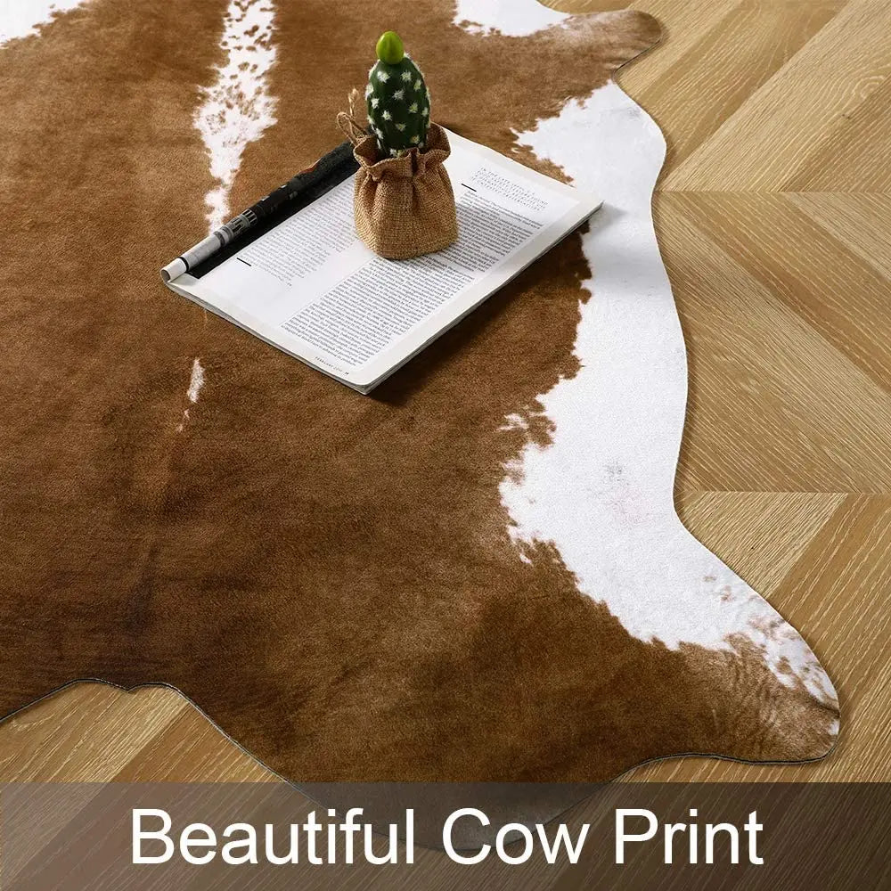 Faux Fur Cowhide Bedroom Carpet