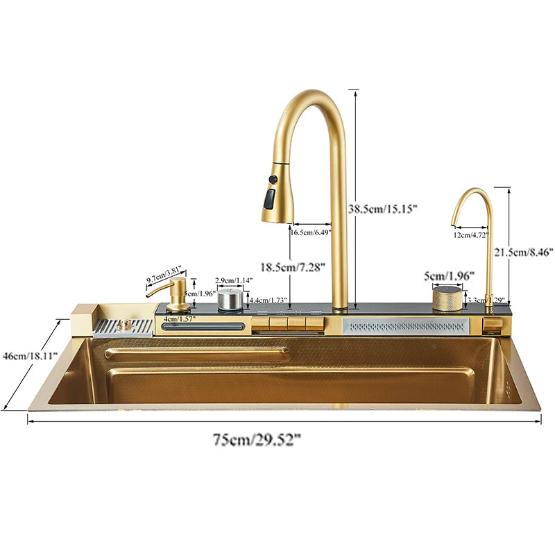 2024 New luxury stainless steel gold kitchen sink