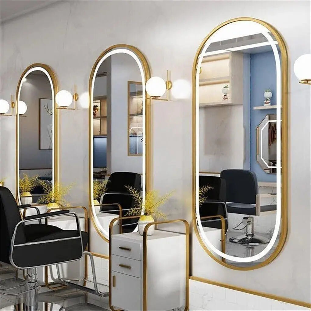 Luxury Oval Led Bathroom Mirror Gold