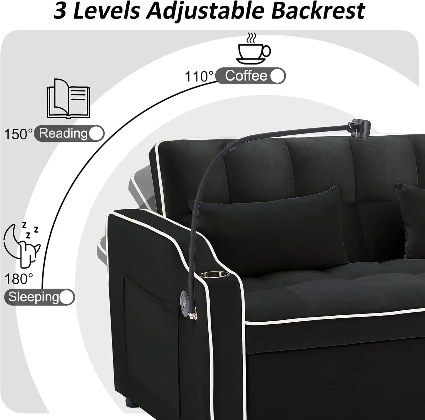 3 in 1 Sleeper Sofa Couch Bed