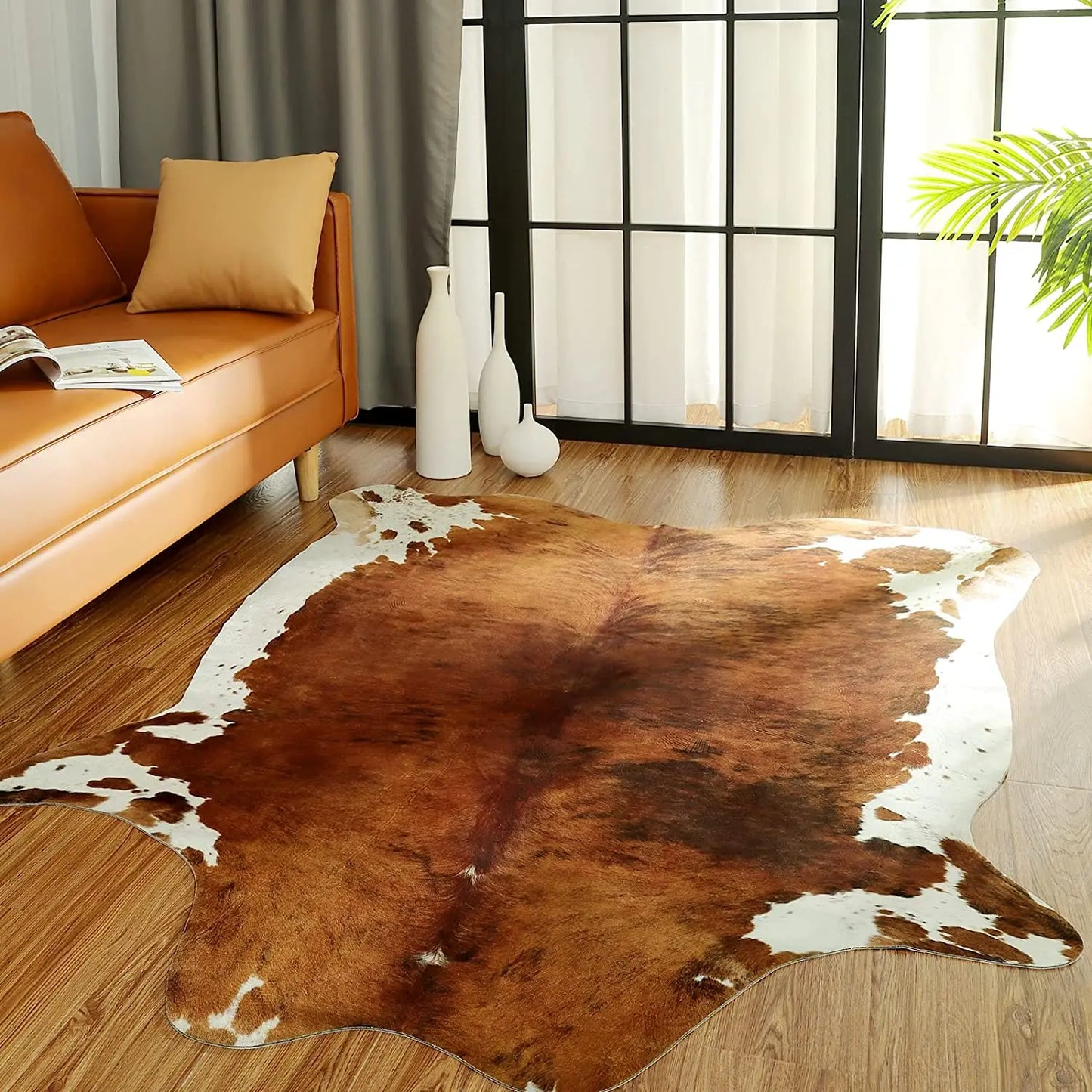 Faux Fur Cowhide Bedroom Carpet