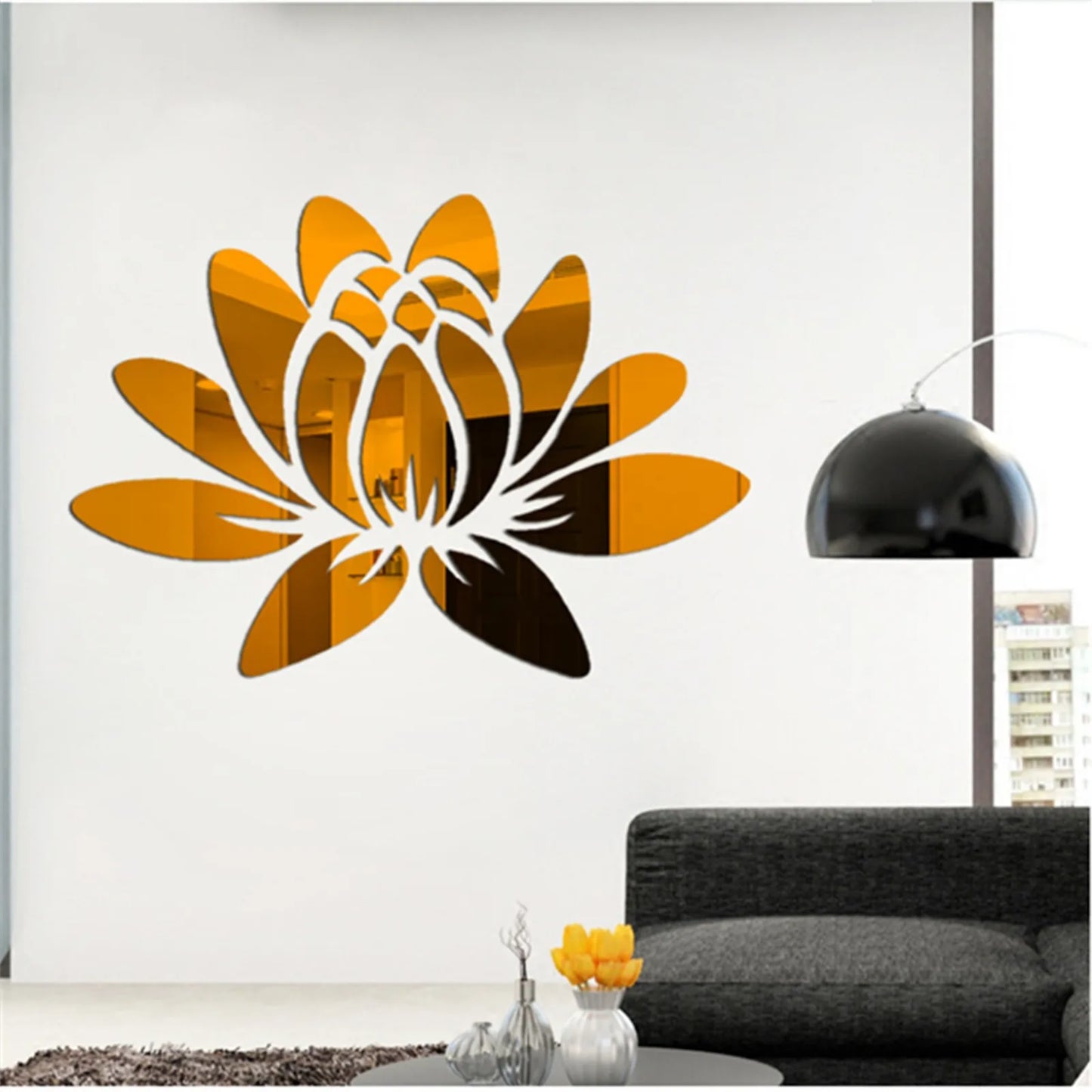 Hot Acrylic Flower Mirror 3D Sticker