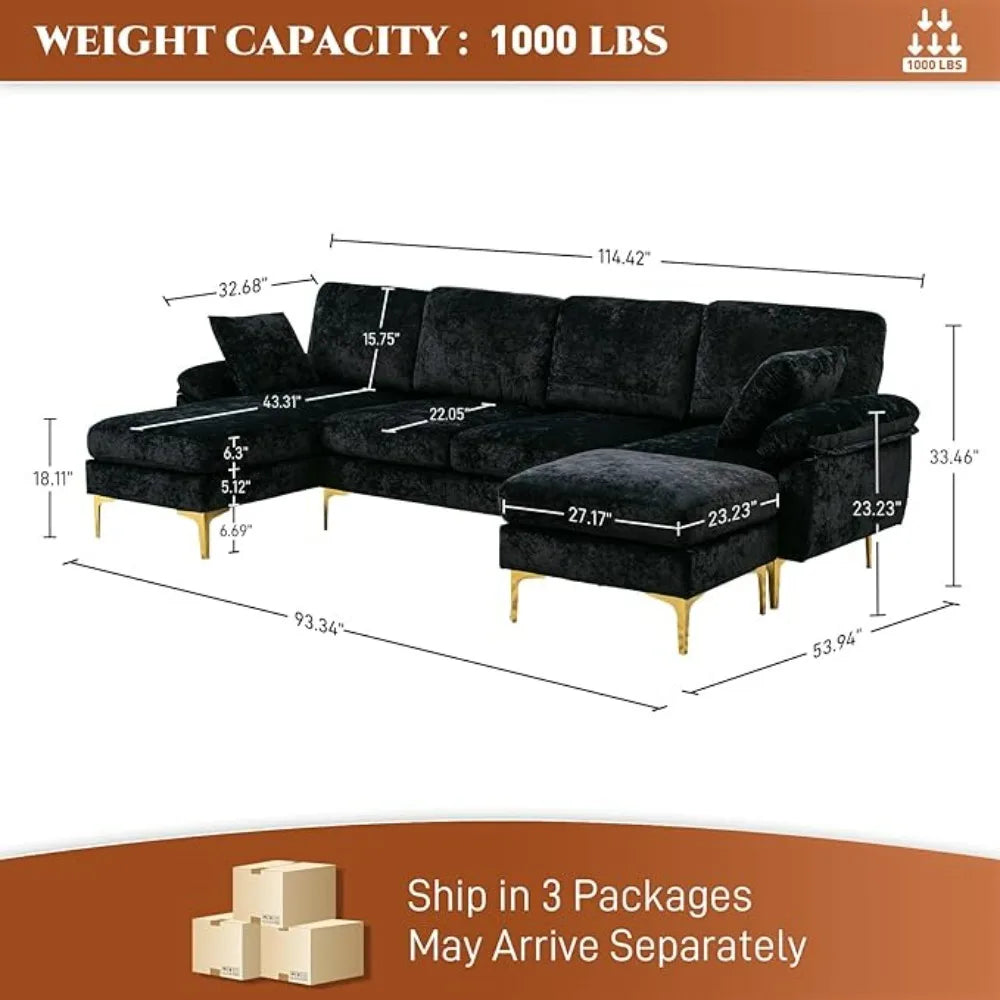 U-Shaped Sectional Sofa Couch