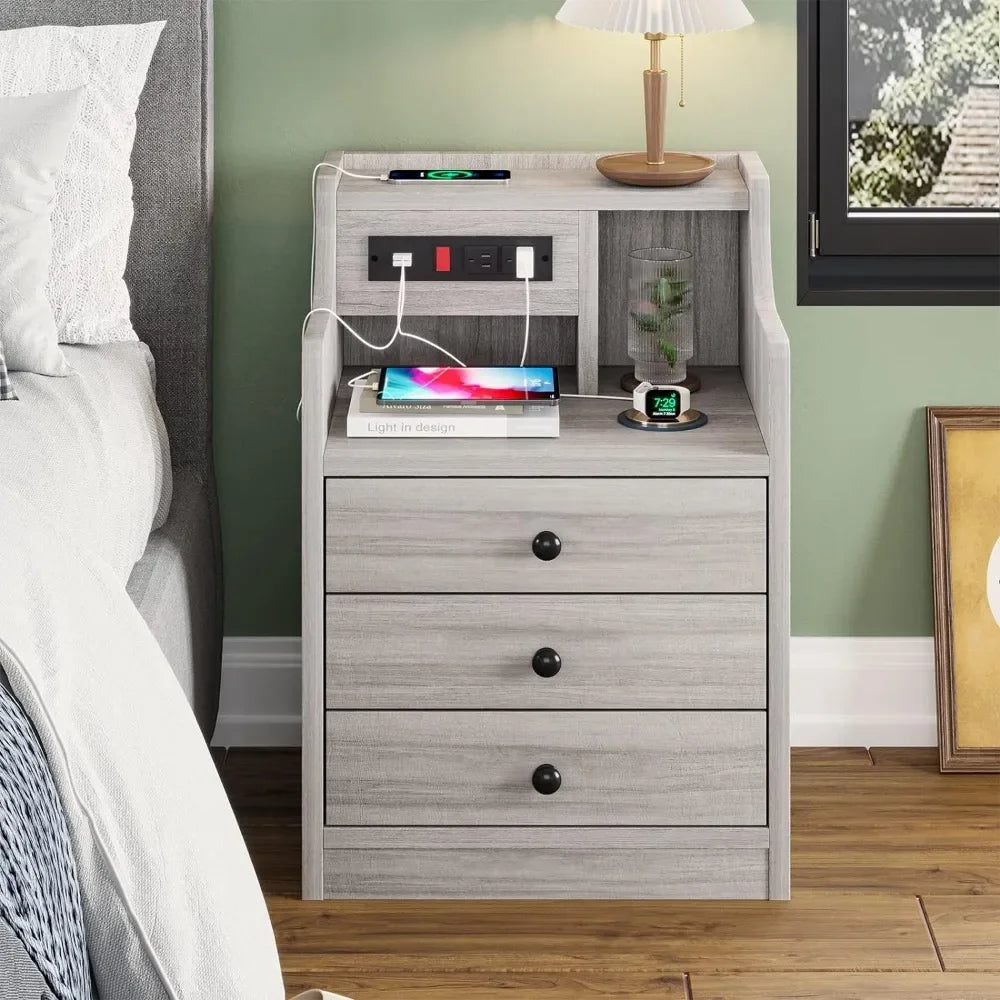 Nightstand with Charging Station