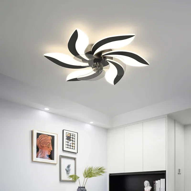 New Flower LED Ceiling Fan Lamp with Remote Control Adjustable Speed