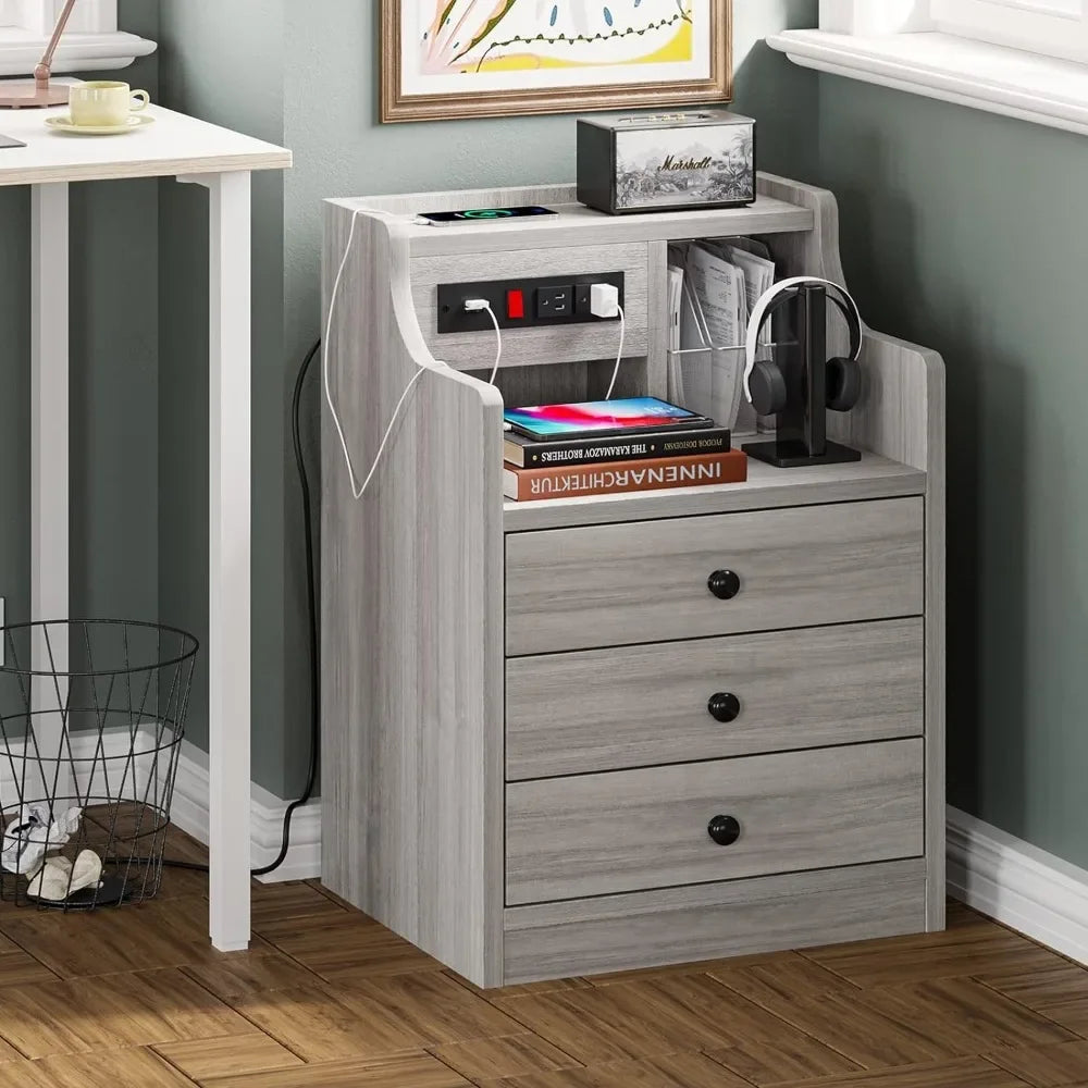 Nightstand with Charging Station