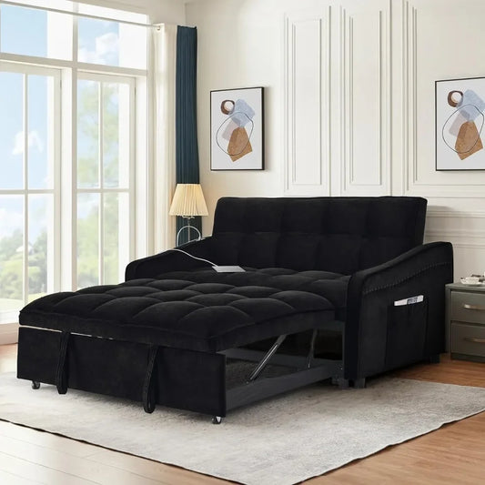 3 in 1 Sleeper Sofa Bed with USB & Type C Port