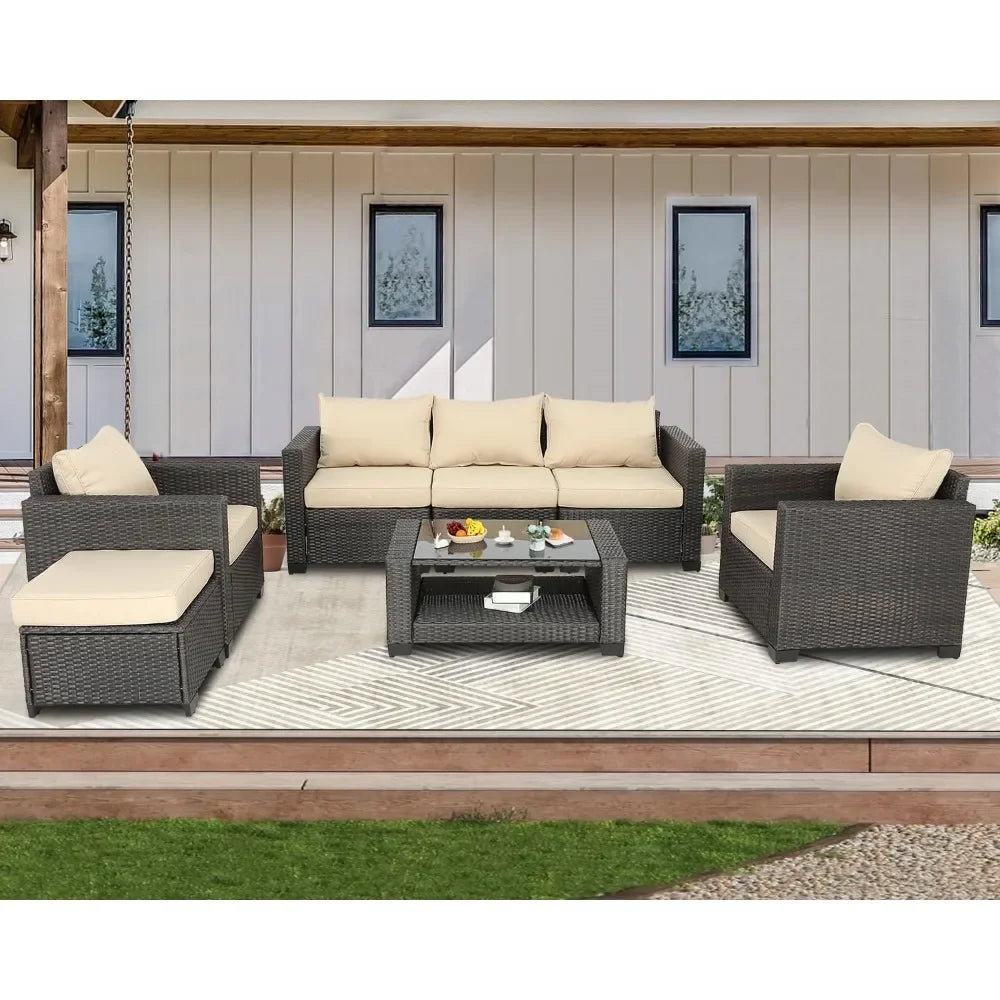 7 Pieces Outdoor Furniture Set