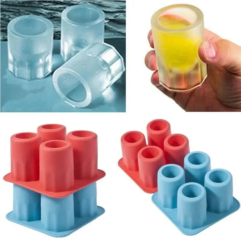 4 Cup Shape Silicone Ice Cube