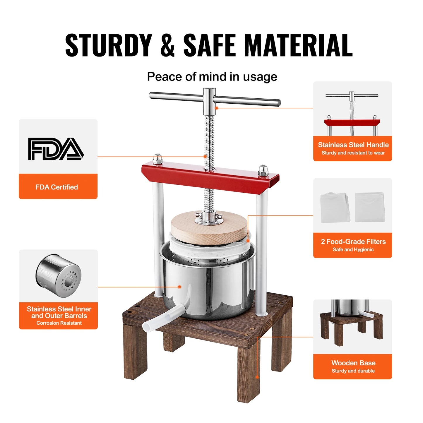 2L Orange Juicer Manual Squeezer