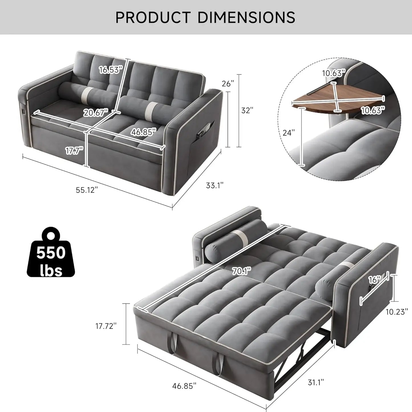 3 in 1 Sleeper Sofa Bed