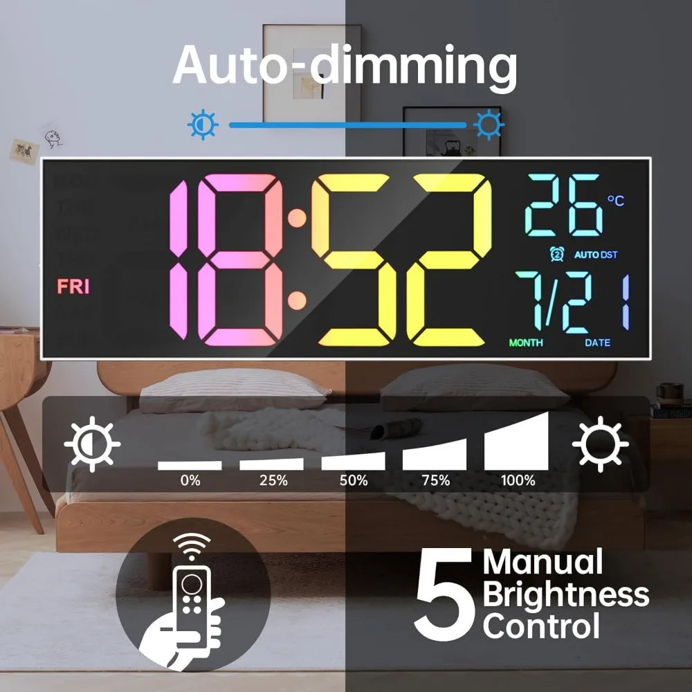 Digital Clock, Color Changing Remote Control