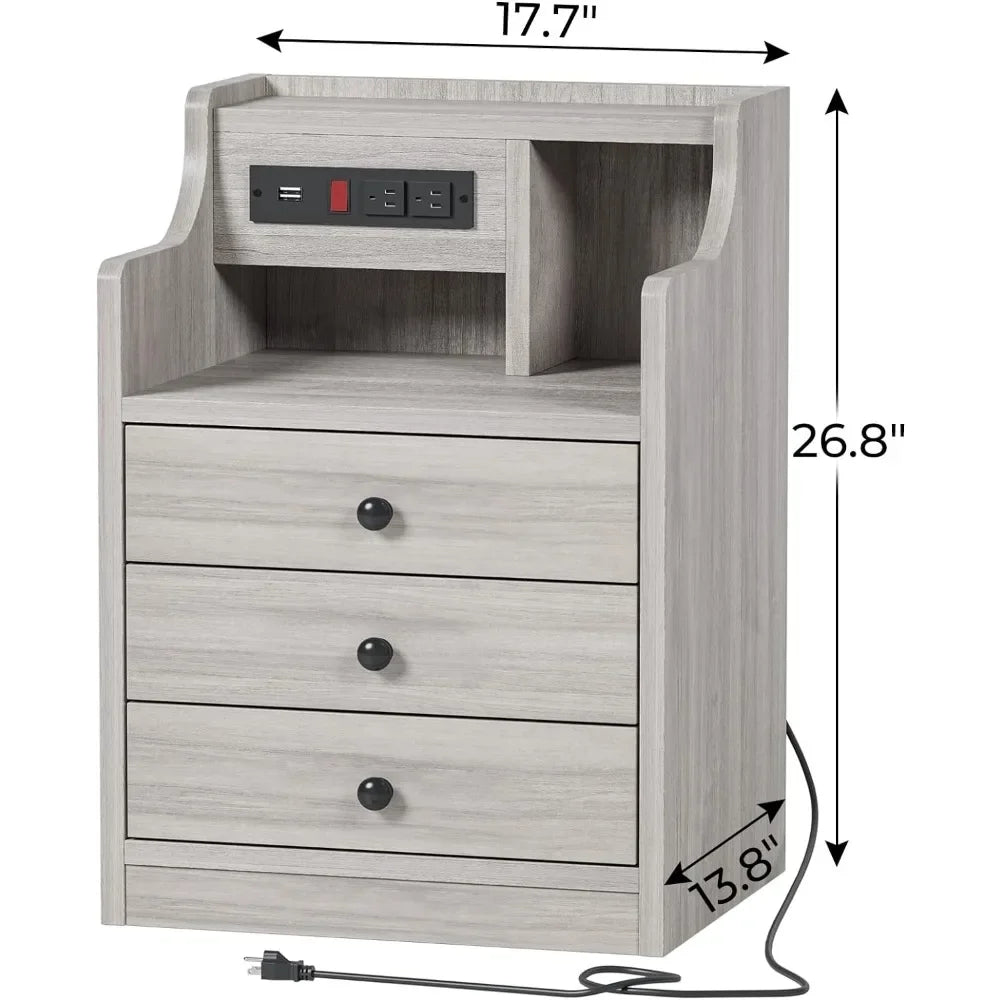 Nightstand with Charging Station