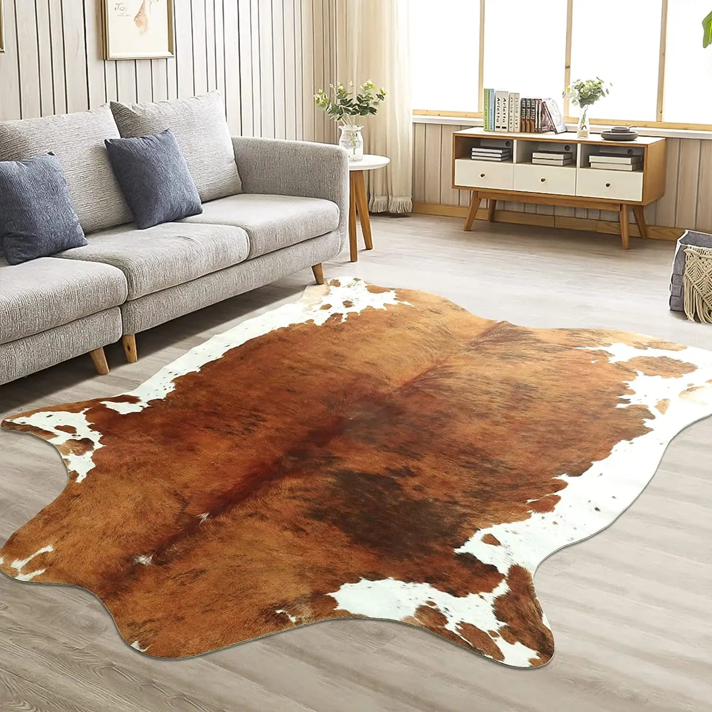 Faux Fur Cowhide Bedroom Carpet