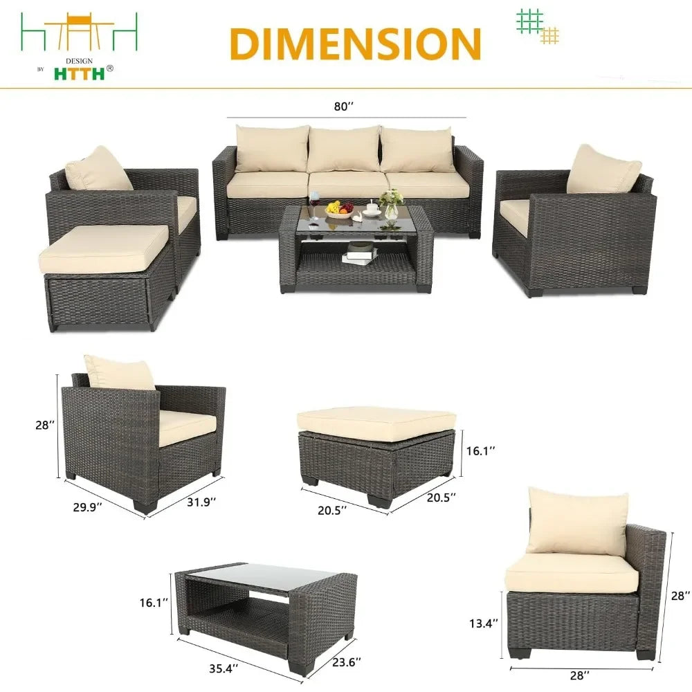 7 Pieces Outdoor Furniture Set