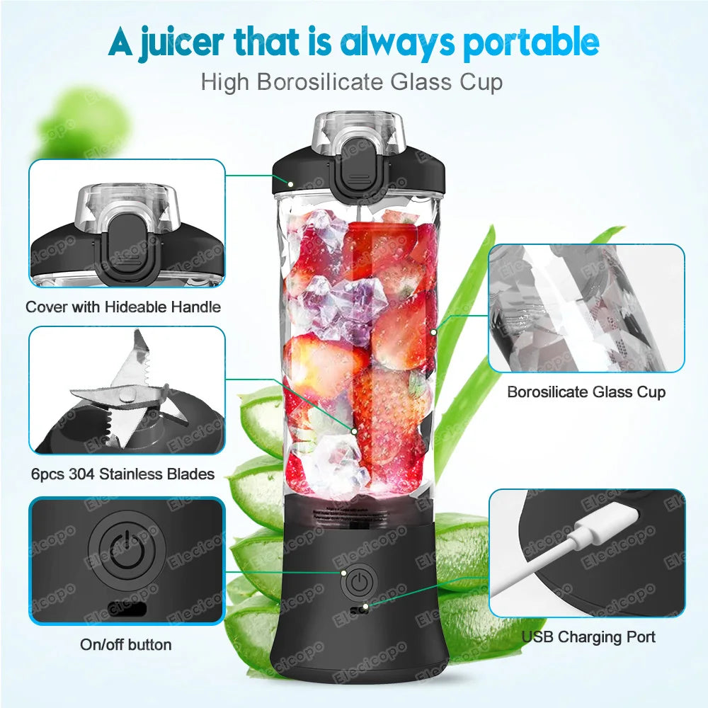 Electric Fruit Mixer 600ML  Mini Blender Machine